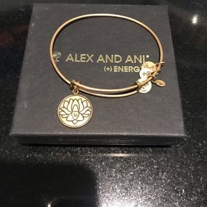 Alex and ani lotus flower charm bangle bracelet